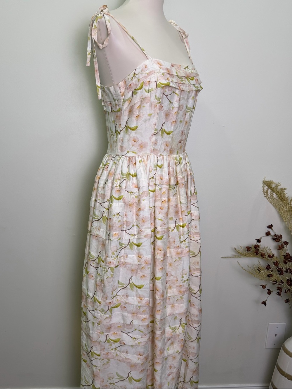 En Saison Callie Floral Tie-Strap Midi / Maxi Dress Size Medium - Picture 4 of 8